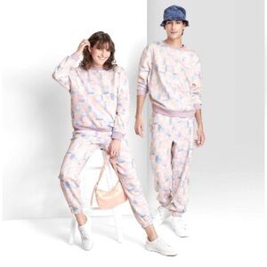 𝅺OVERSIZED Crewneck Checkered Print Tye-Dye Sweatshirt - Wild Fable